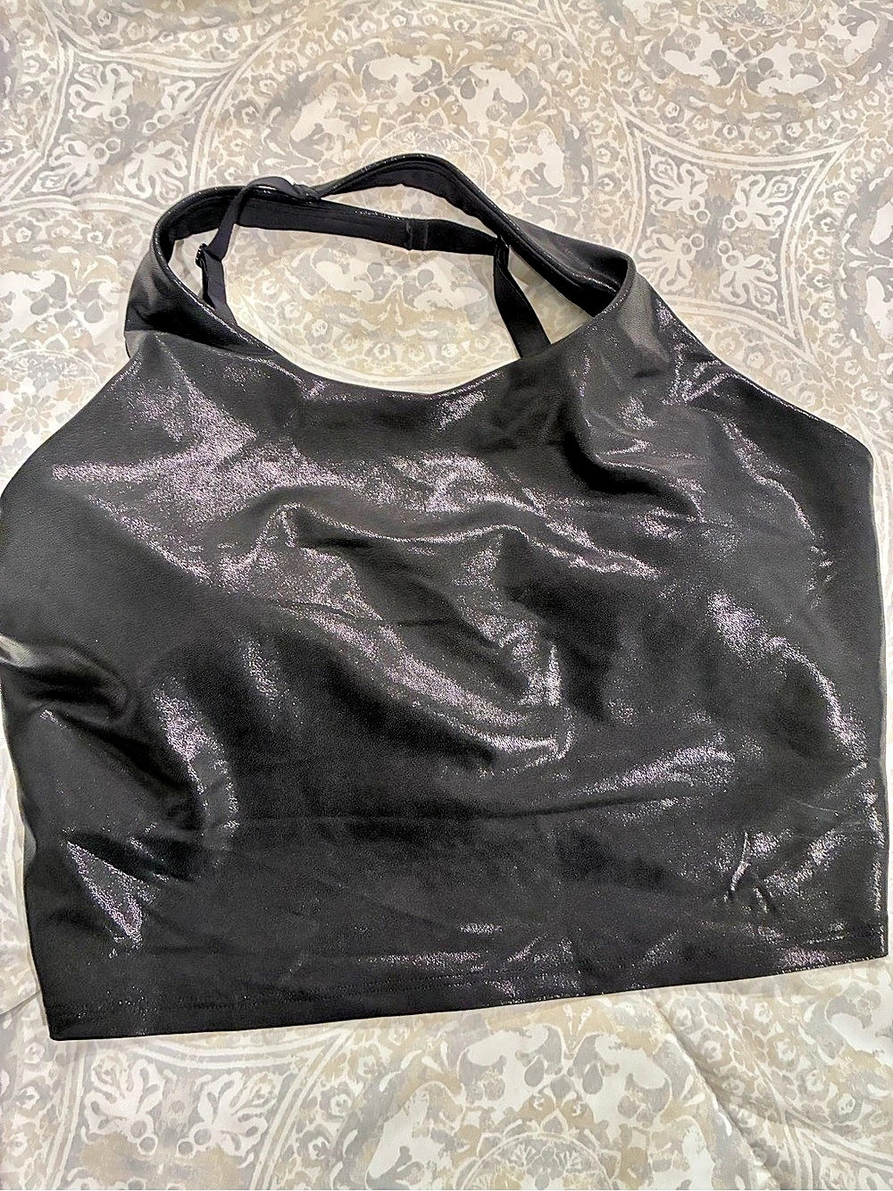 Old Navy Light Support PowerSoft Longline Sports Bra Black XL